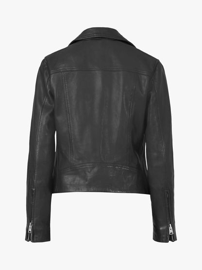 Womens Black Leather Biker Jacket