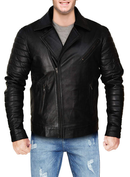 Men Bolar Black Genuine Leather Jacket