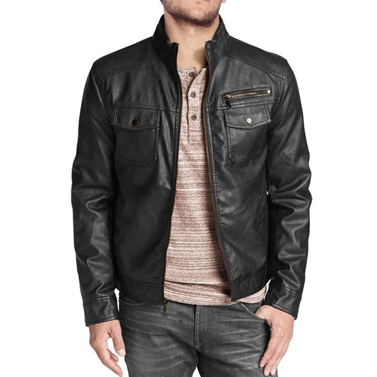 Men's Retro Style Real Leather Jacket