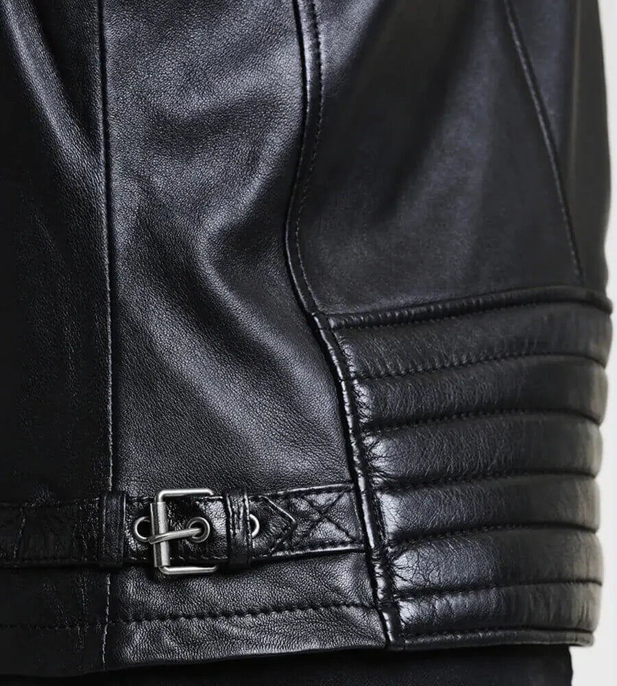 Men’s Quilted Black Leather Jacket