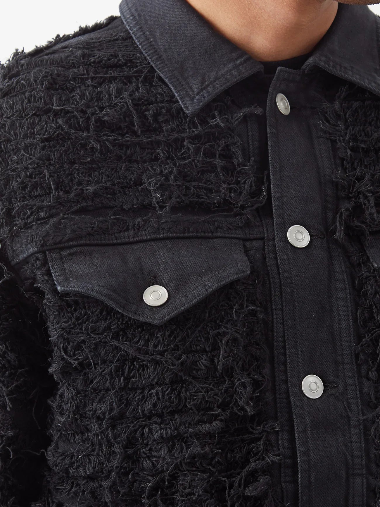 Blackmeans Shredded Denim Jacket