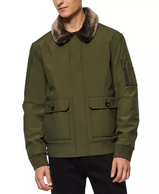 Men's Millitary Green Aviator Bomber Cotton Jacket