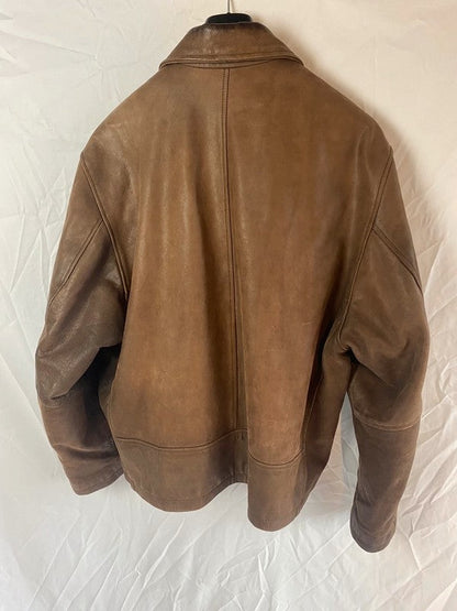 Men Real Leather Brown Jacket