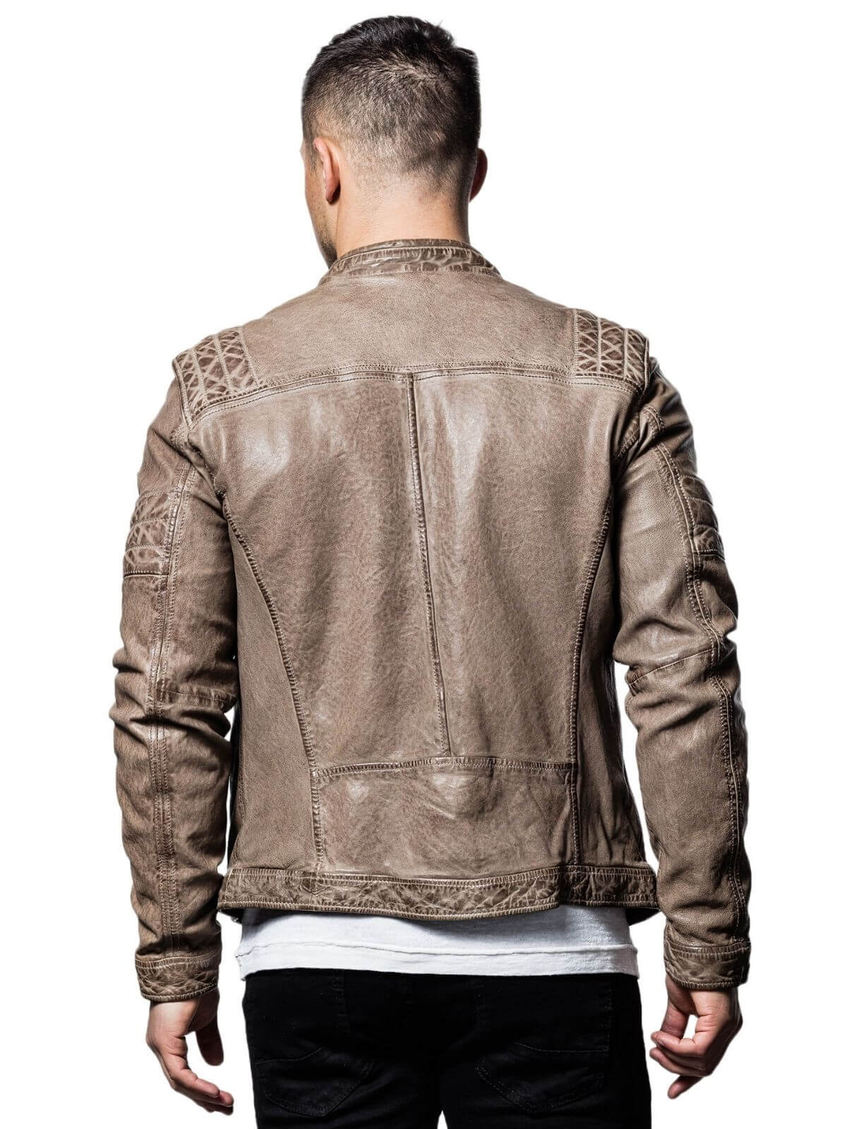 Mens Cave Leather Motorcycle Jacket