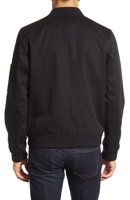 Mens Black Gregoire Cotton Bomber Jacket