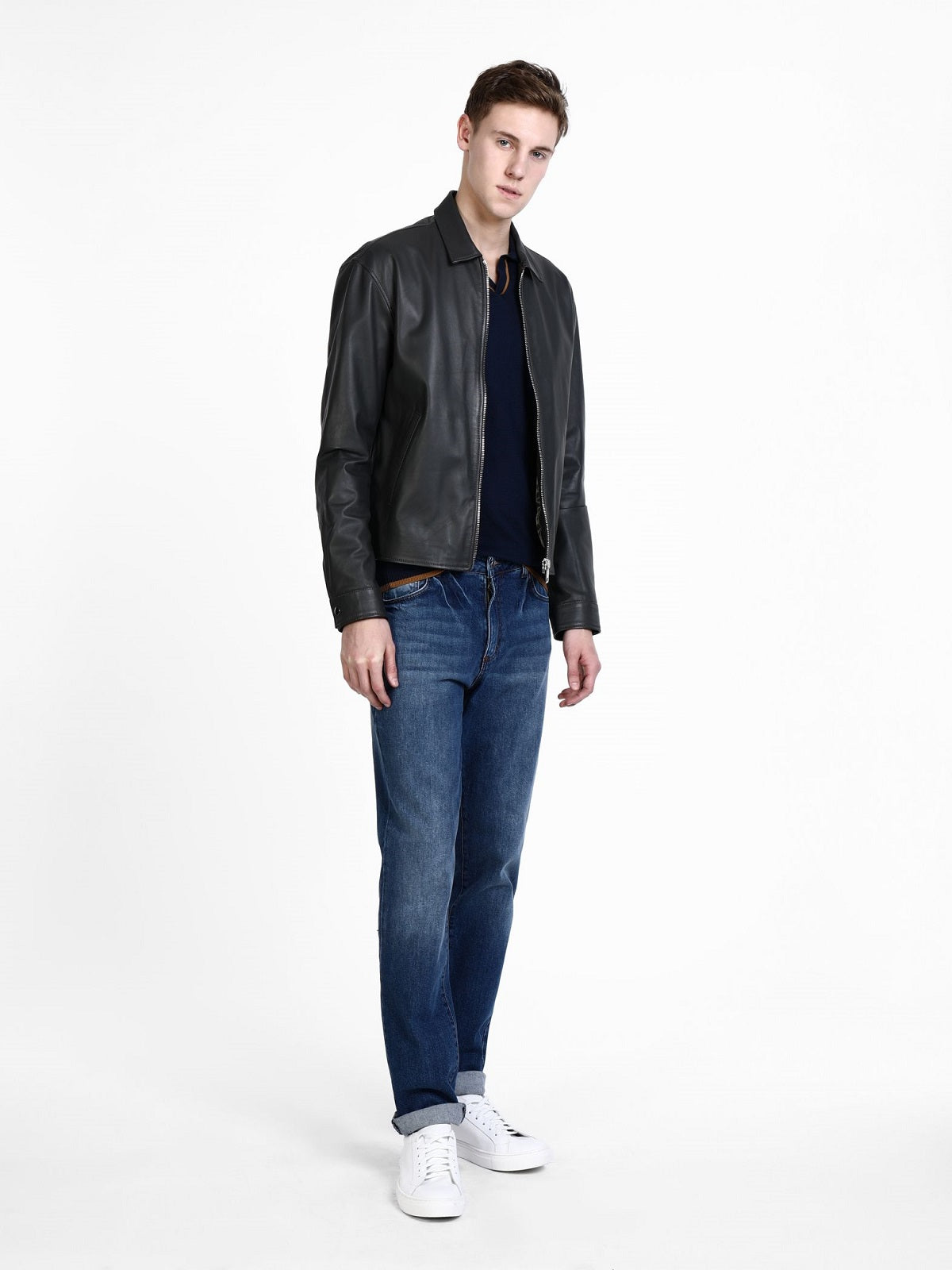 Men Black Leather Shirt Jacket- Frozva.com