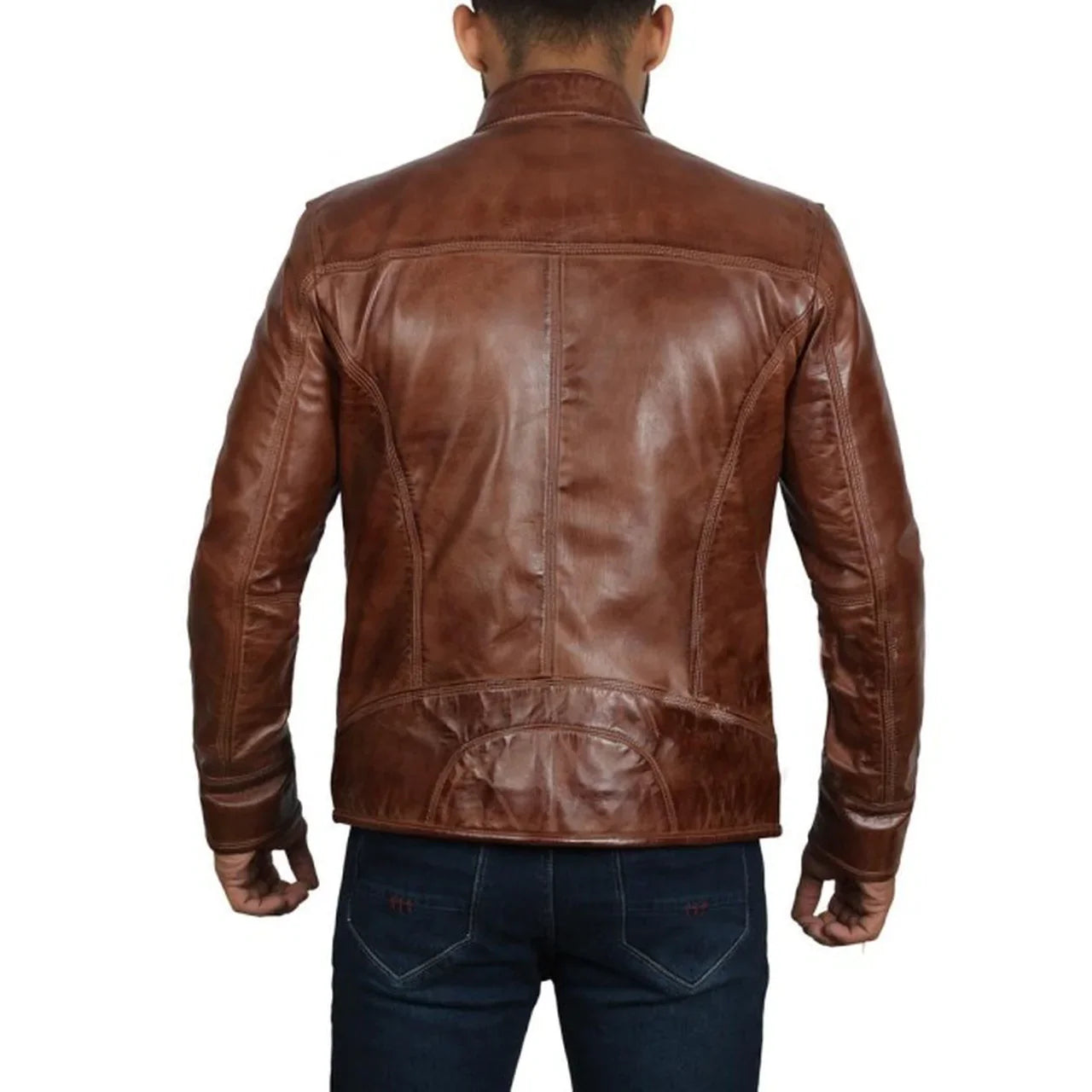 Men's Dark Brown Genuine Leather Jacket