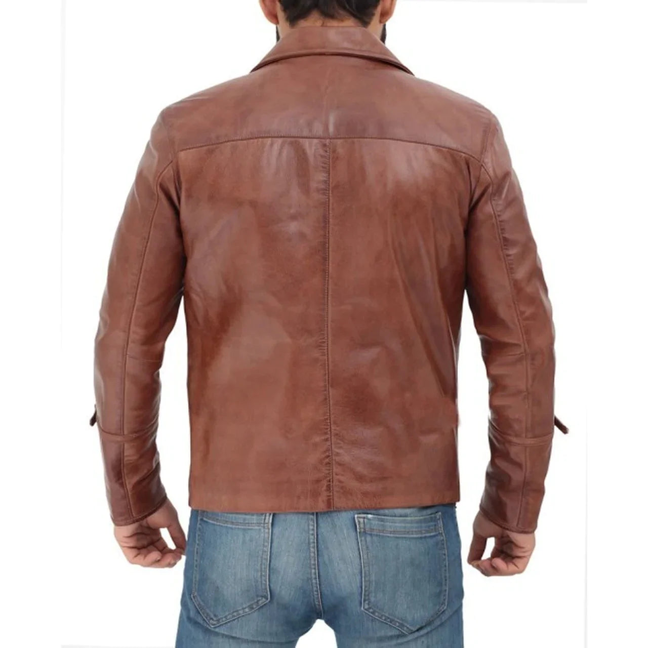 Men's Vintage Biker Brown Leather Jacket