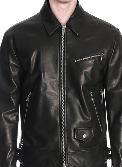 Black Stylish Lambskin Leather Jacket - Frozva