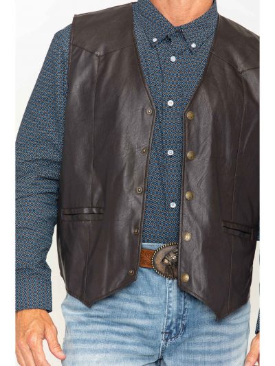 Black Men Real Leather Vest