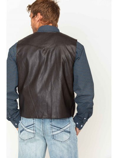 Black Men Real Leather Vest