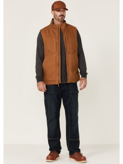 Brown Real Leather Men Vest