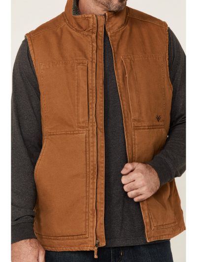 Brown Real Leather Men Vest