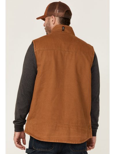 Brown Real Leather Men Vest