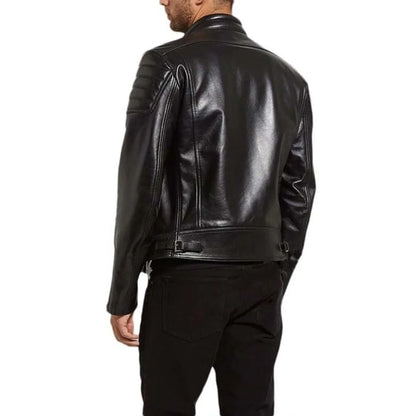 Men's Asymmetrical Genuine Leather Jacket