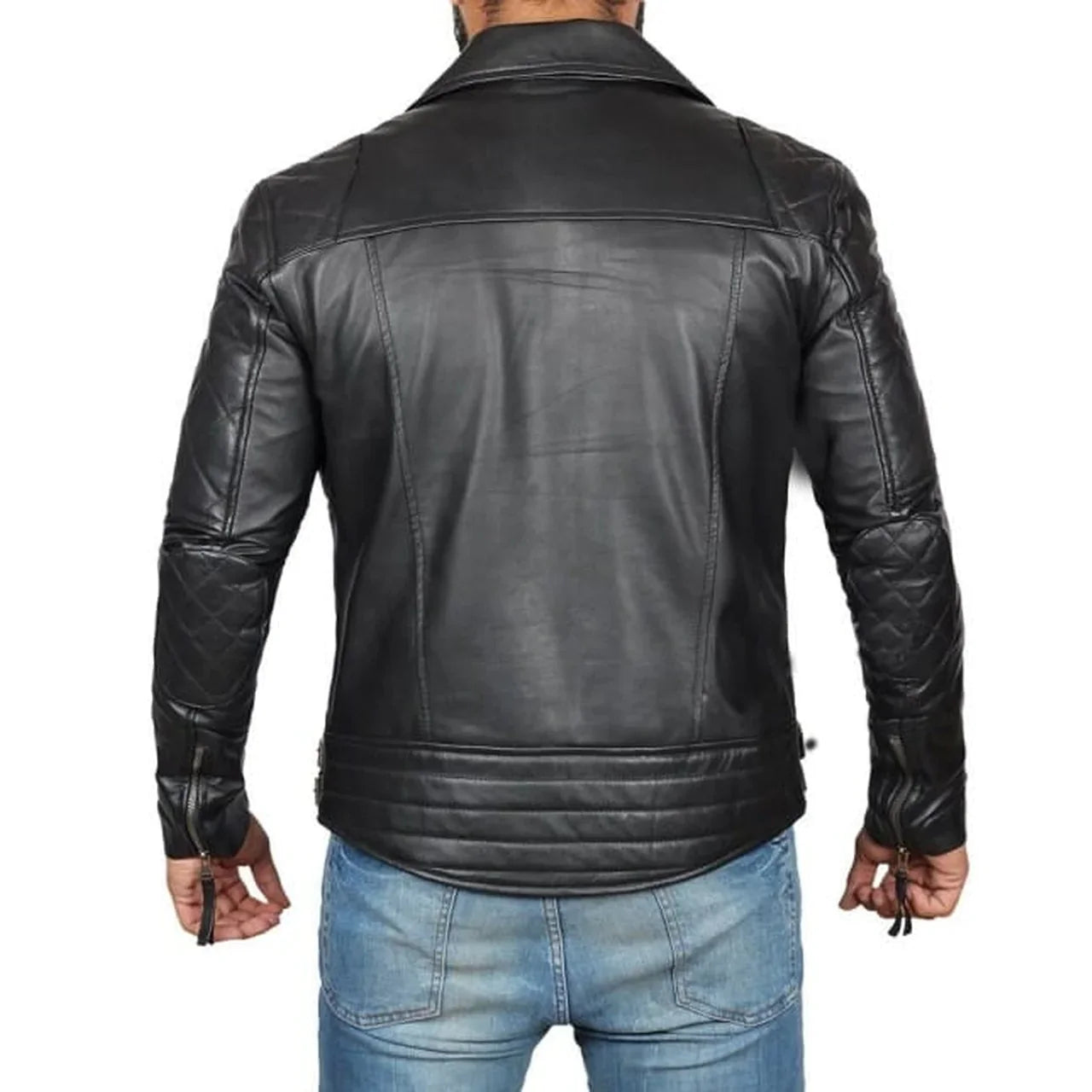 Men's Classic Black Leather Motorcycle Jacket