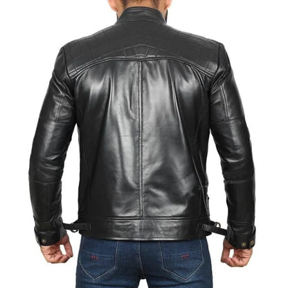 Men's Black Stylish Genuine Leather Jacket