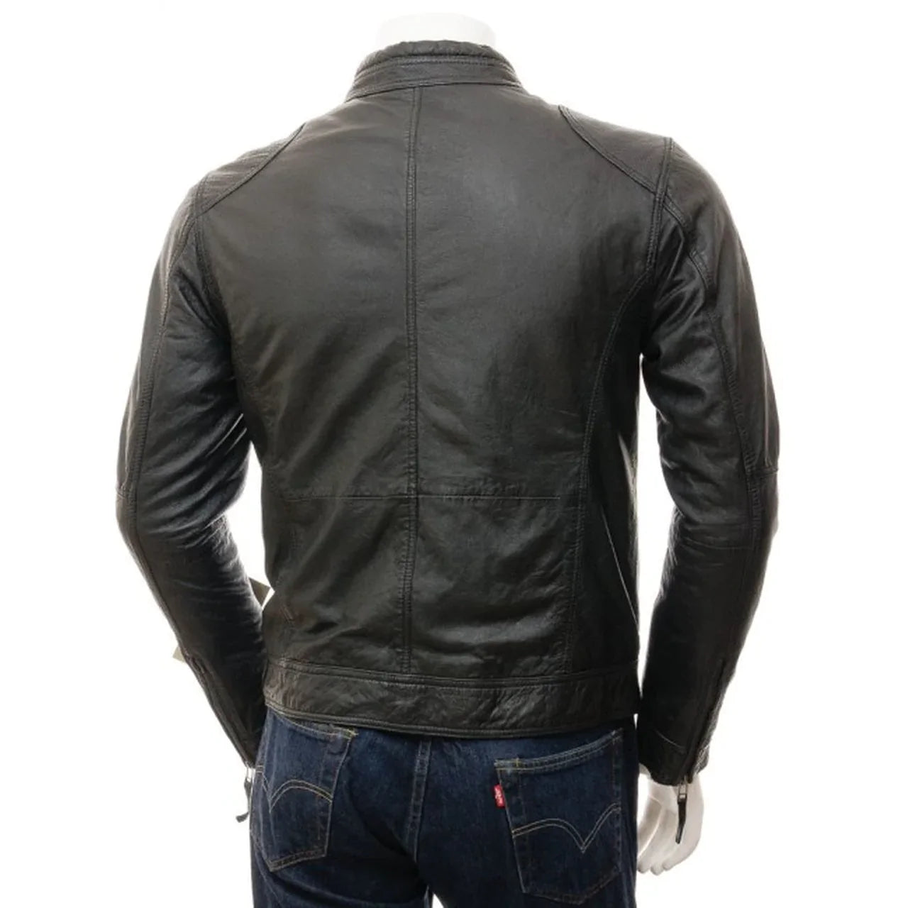 Men's Genuine Lambskin Black Leather Jacket