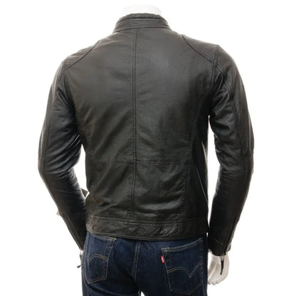 Men's Genuine Lambskin Black Leather Jacket