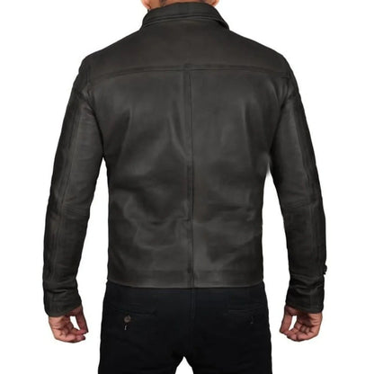 Men's Vintage Leather Biker Jacket