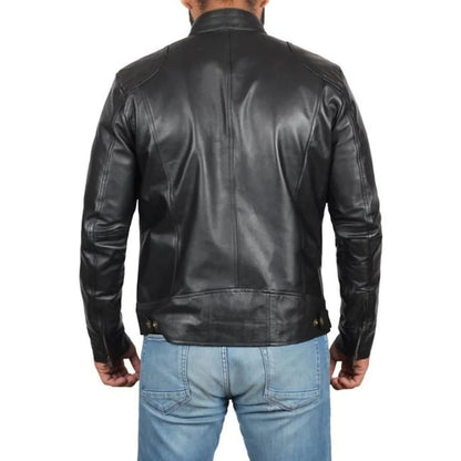 Men's Motorcycle Style Genuine Leather Jacket