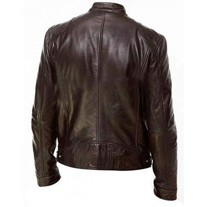 Mens Vintage motorcycle real leather jacket