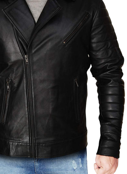 Men Bolar Black Genuine Leather Jacket