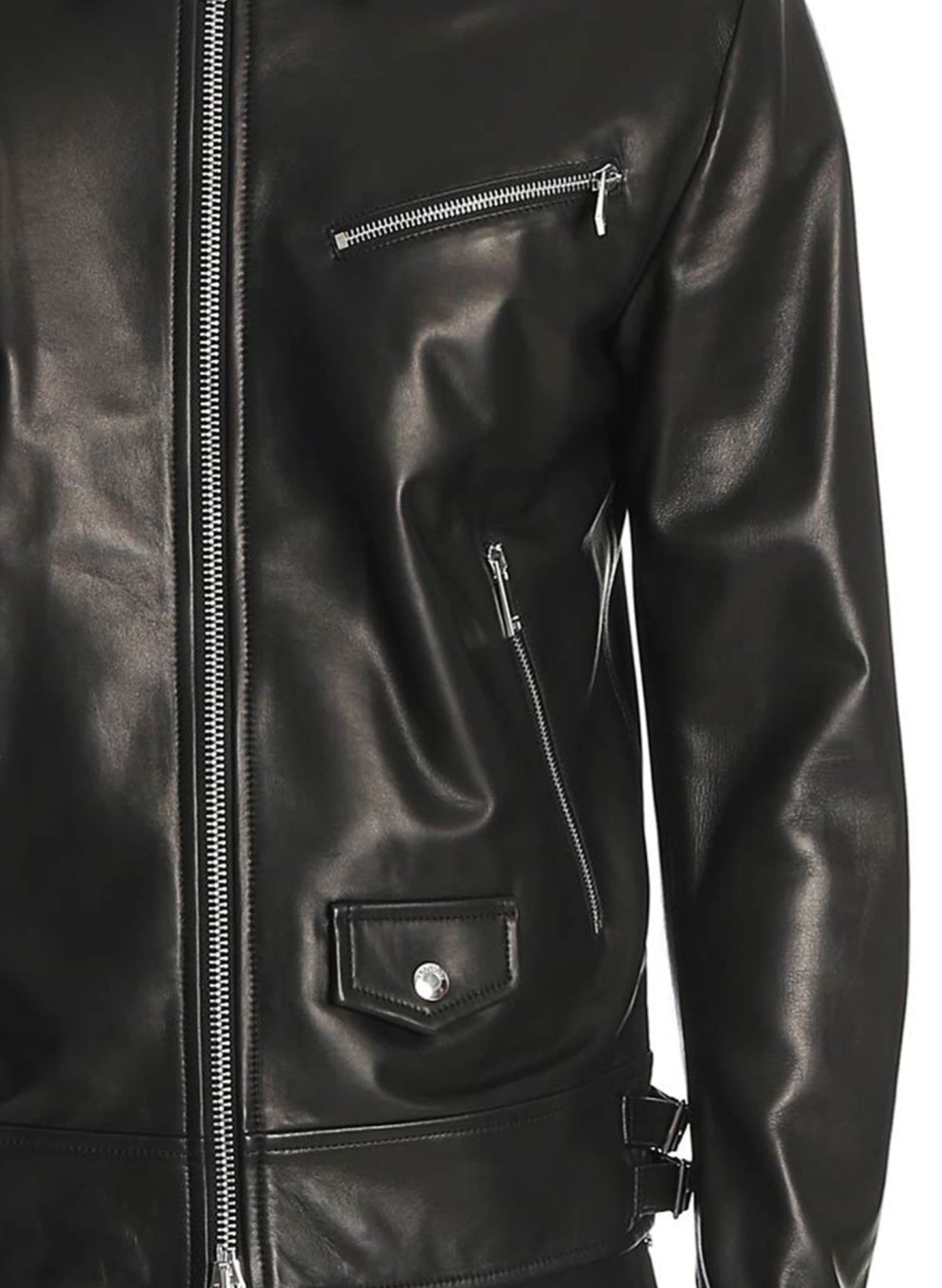 Black Stylish Lambskin Leather Jacket - Frozva