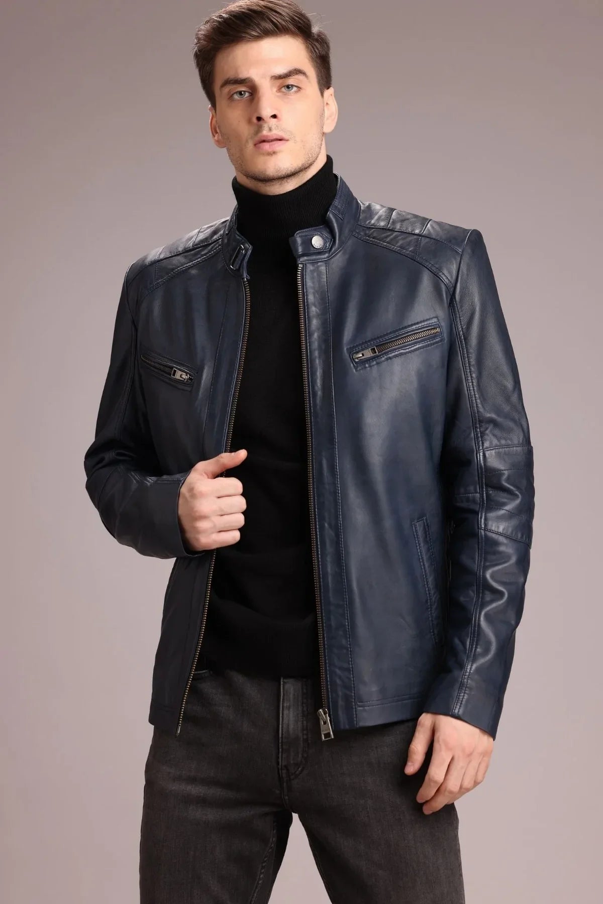 Men Classic Leather Jacket – Frozva