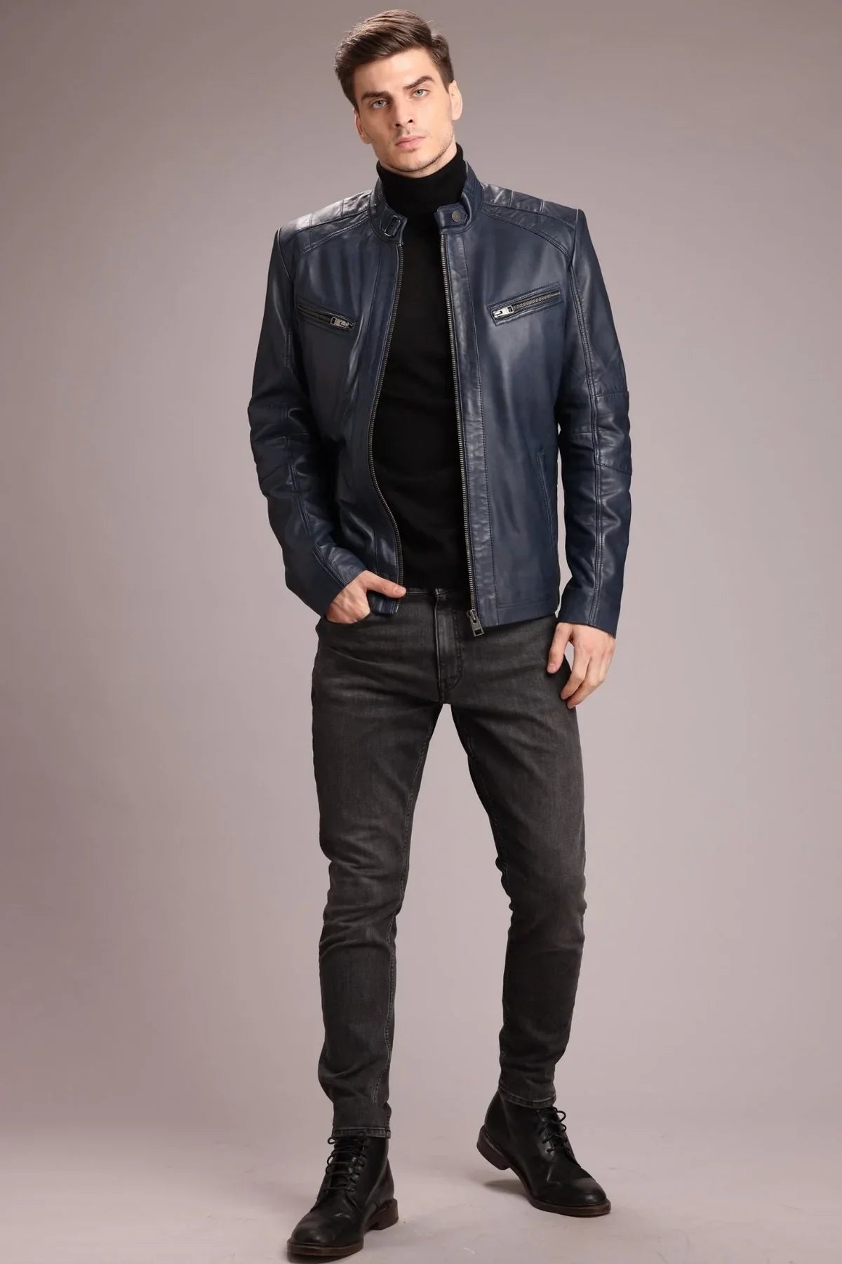 Men Classic Leather Jacket – Frozva