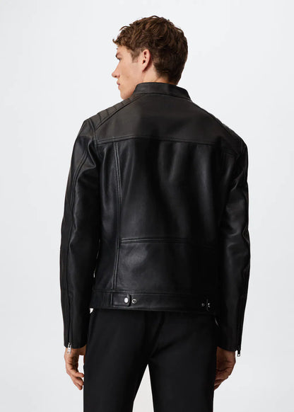 Men's Onyx Black Biker Leather Jacket