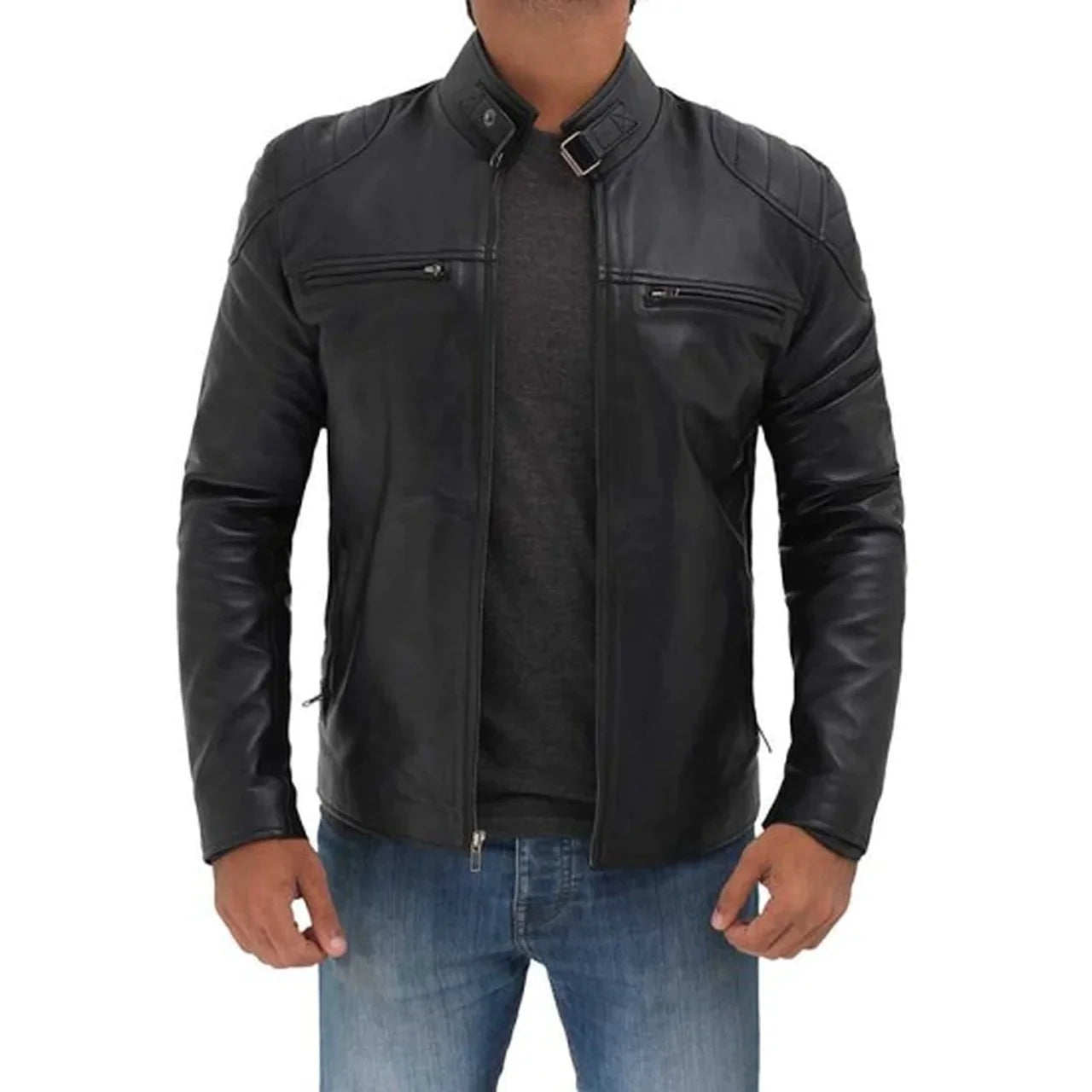 Men's Black Real Leather Jacket