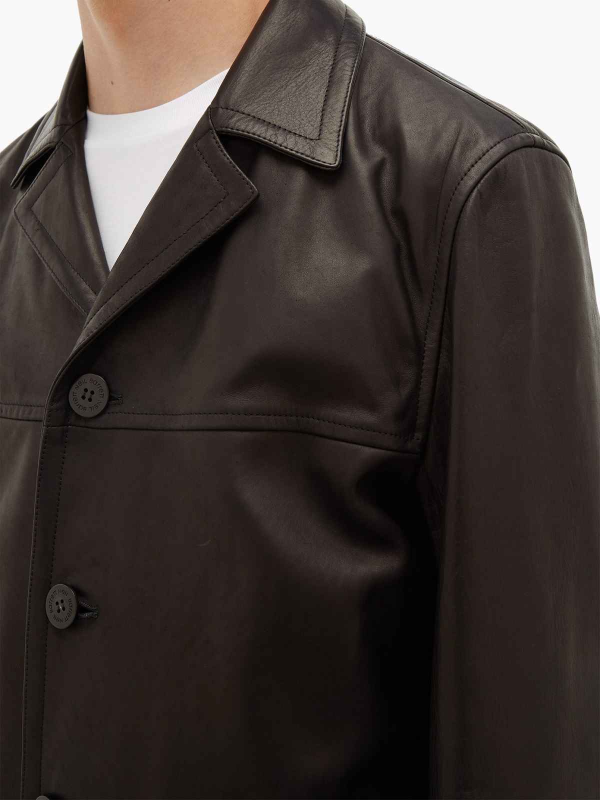 Men Brown Long Leather Jacket - Frozva.com