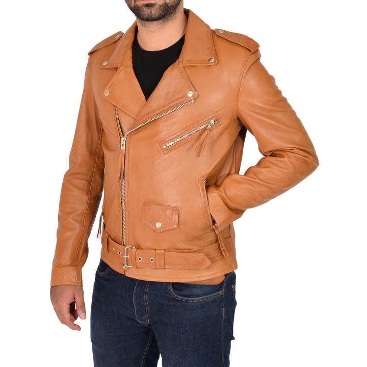 Mens Brown Biker Leather Jacket