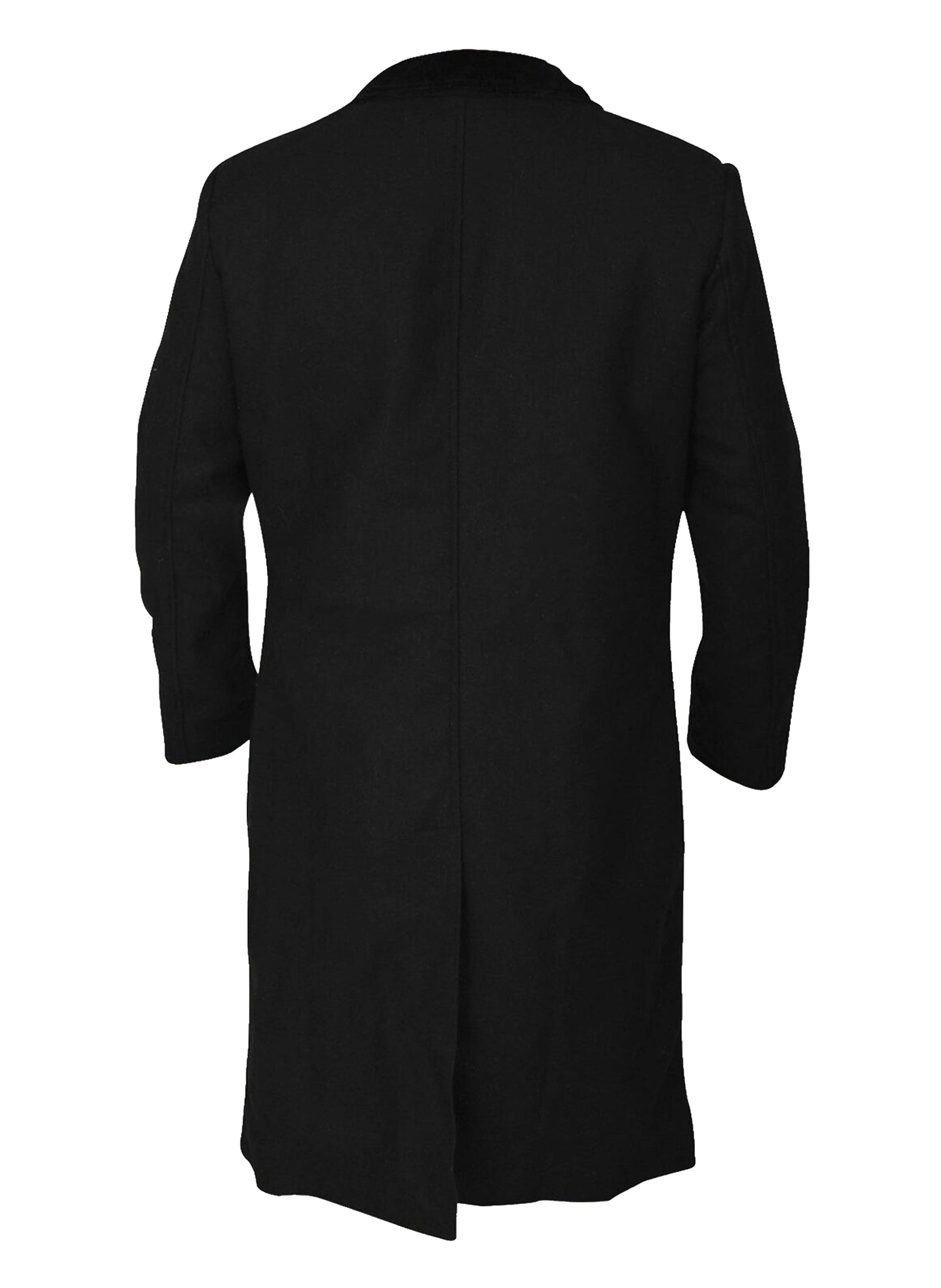 New Mens Black Wool & Cashmere Long Coat - Frozva