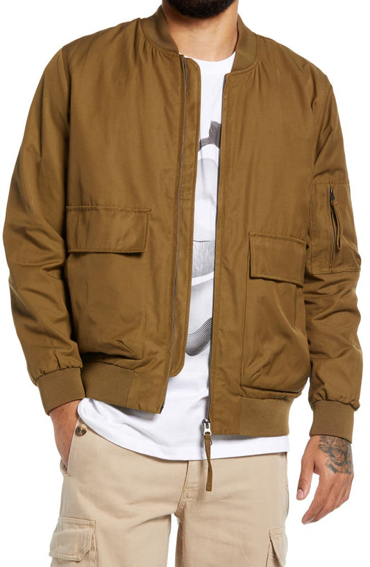 Mens Slim Fit Cotton Bomber Jacket