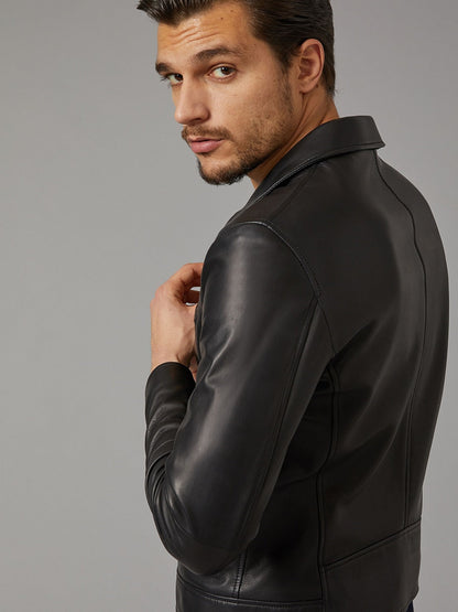 Men Mate Black Leather Jacket – Frozva