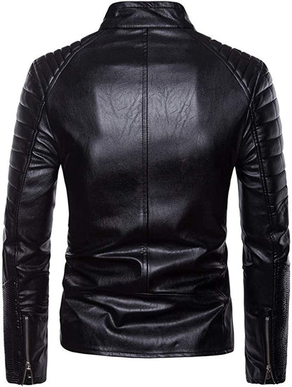 Men's Straight Fit Black Lambskin Leather Jacket