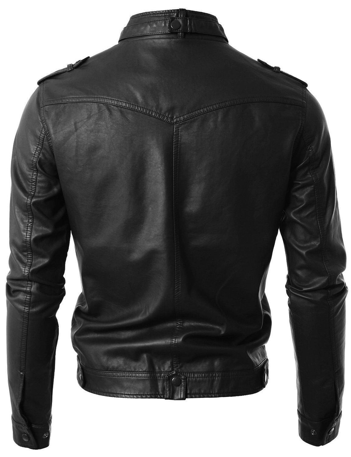 Mens Black Real Leather Motorcycle Jacket