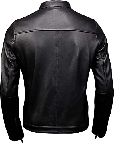 Black Moto Racer Leather Jacket