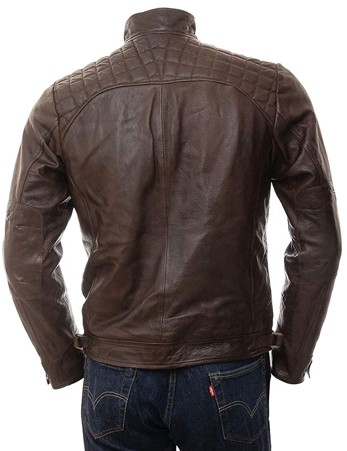 Brown Lambskin Distressed Filipo Leather Jacket