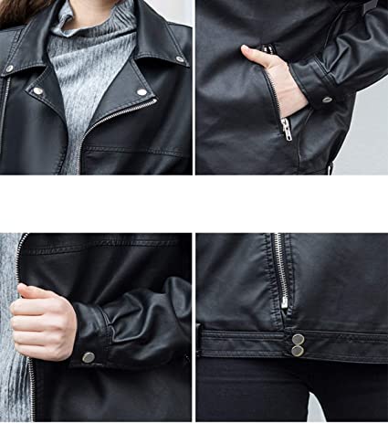 Women's Faux Leather Black Motorcycle Jacket