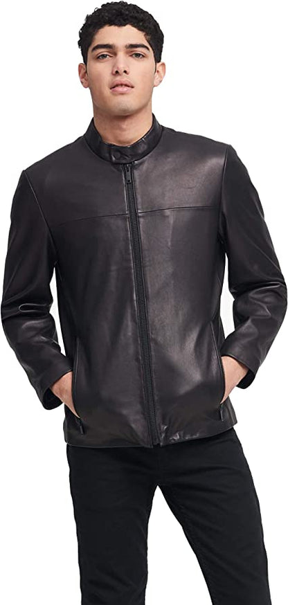 Men's Modern Leather Racer Jacket