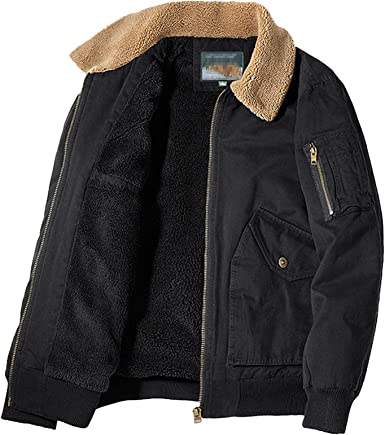 Men's Bomber Fur Fleece & Collar Retro Military Jackets