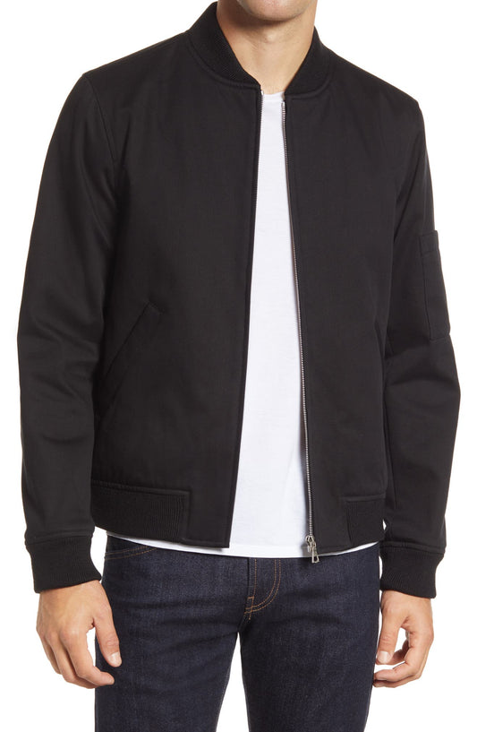 Mens Black Gregoire Cotton Bomber Jacket