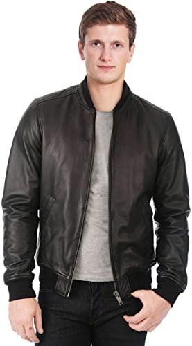 Mens Biker Black Cowhide Leather Jacket