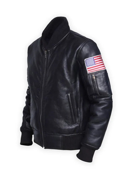 Men’s American Flag Leather Jacket