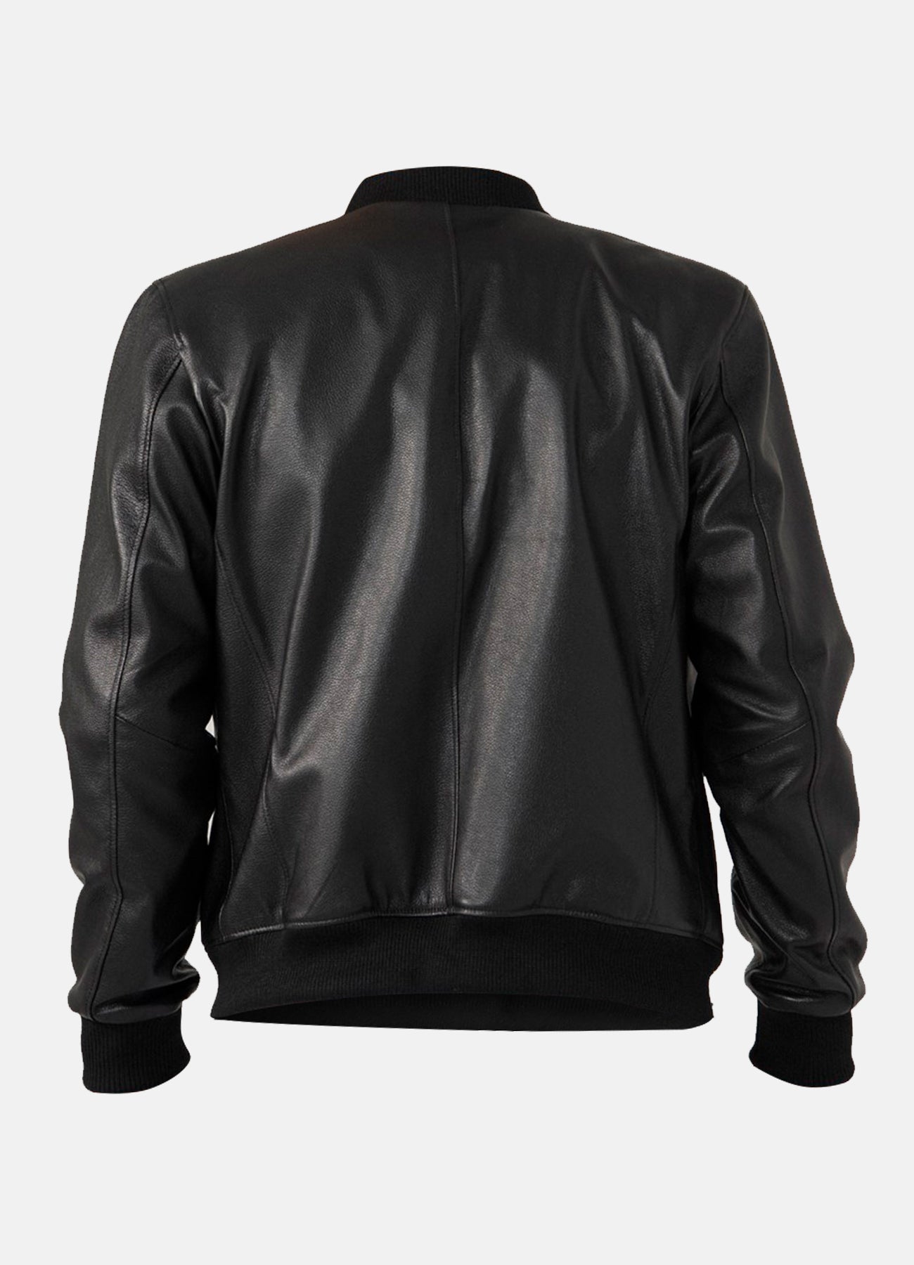 Premium Mens Black Cow Leather Bomber Jacket