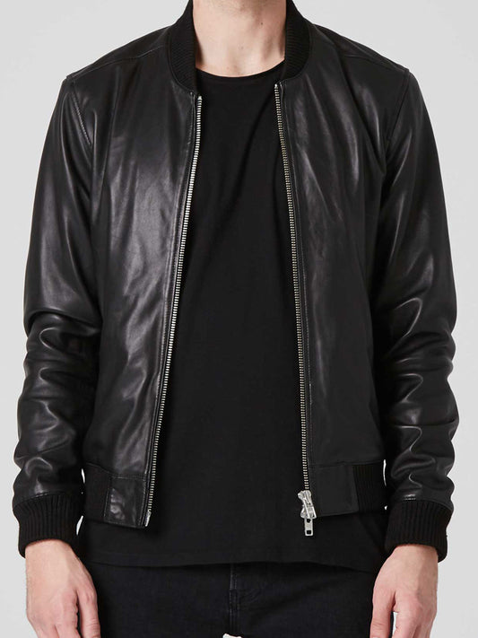 BlacK Lambskin Bike Racer Leather Jacket