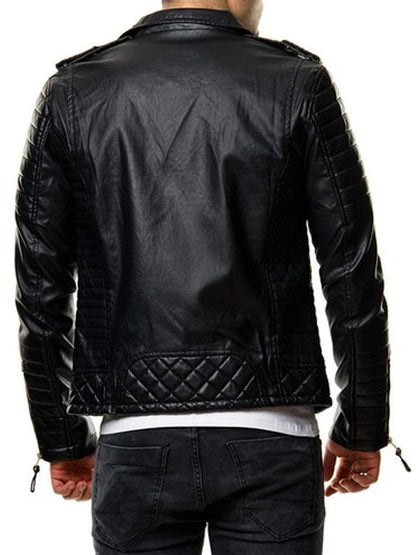 Black Cafe Racer Leather Jacket